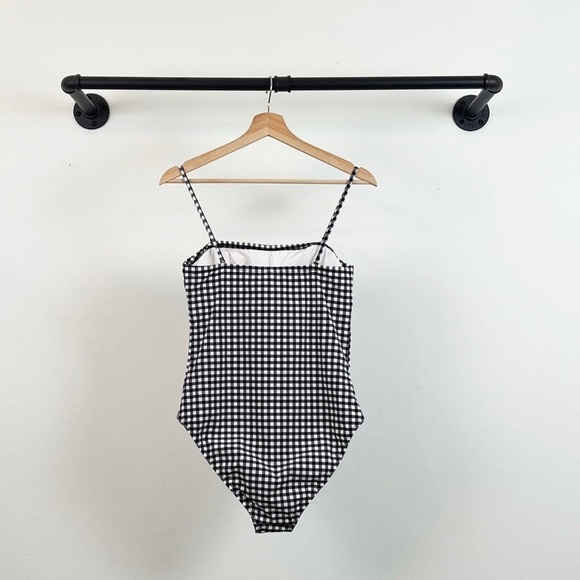 NWT J. Crew Straight Bandeau One Piece Swimsuit in Matte Gingham Print - Picture 5 of 7